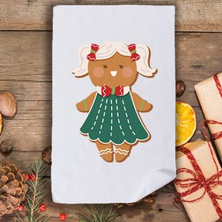 Коледна кърпа с принт бисквитка момиче