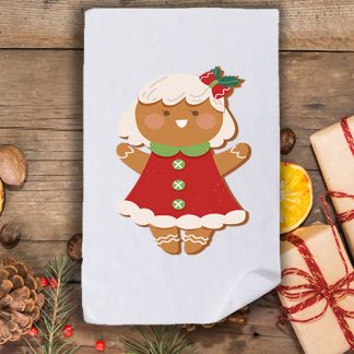 Коледна кърпа с принт бисквитка 4