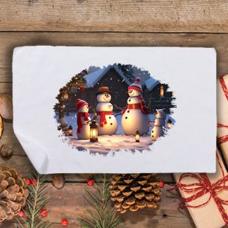 Коледна кърпа с принт три снежни човека