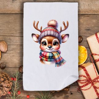 Коледна кърпа с принт еленче 2