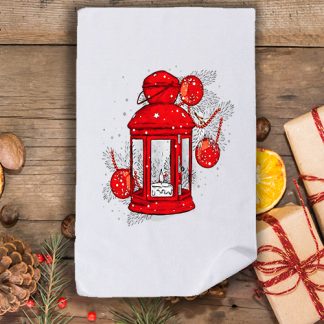 Коледна кърпа с принт лампа