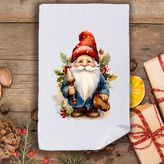 Коледна кърпа с принт джудже 2