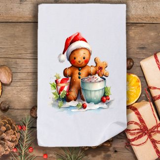 Коледна кърпа с принт бисквитка 2